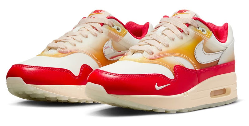 Women's Air Max 1 '87 PRM Sail/Metallic Slvr-Siren Red (FN7683 133)