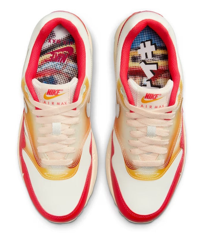 Women's Air Max 1 '87 PRM Sail/Metallic Slvr-Siren Red (FN7683 133)