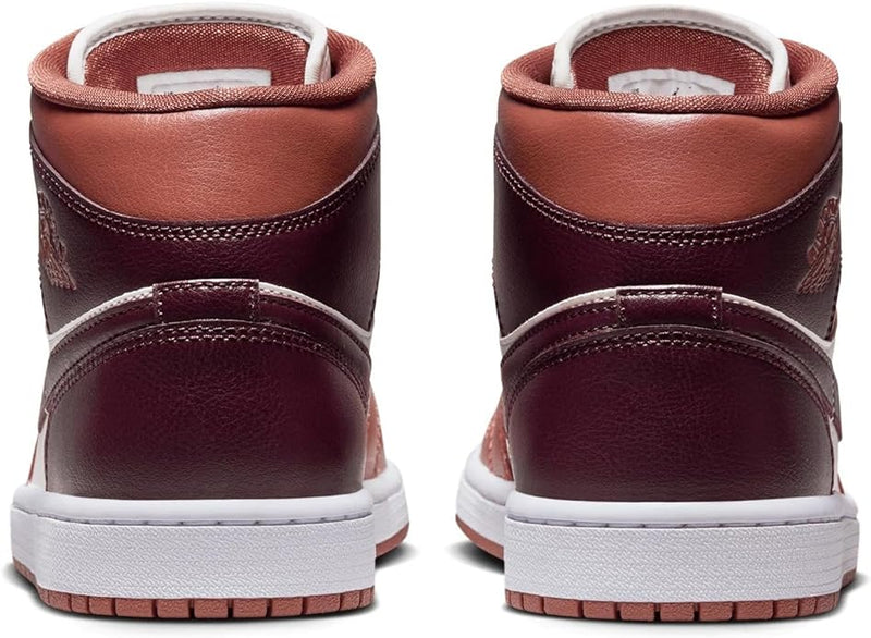 Women's Jordan 1 Mid Dusty Peach/Night Maroon-Sail (BQ6472 200)