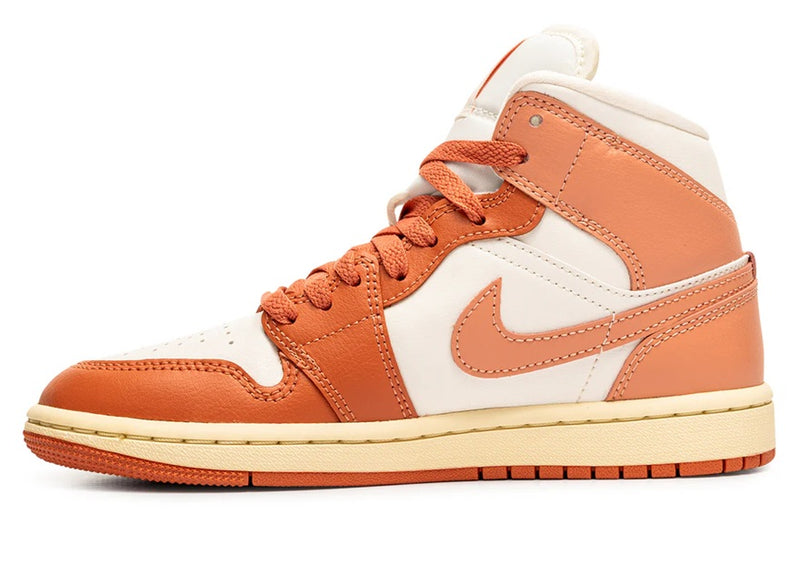 Women's Jordan 1 Mid Sail/Madder Root (BQ6472 180)