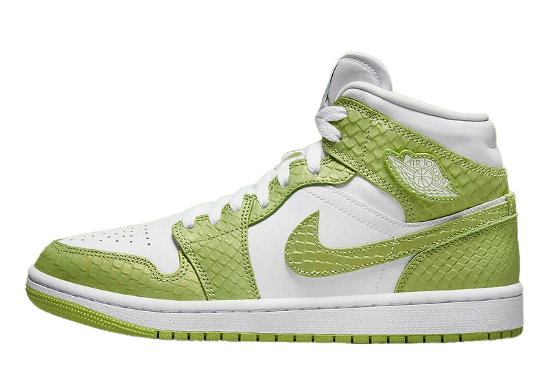 Women's Jordan 1 Mid SE "Green Phyton" Wht/Vivid Green-Wht (DV2959 113)