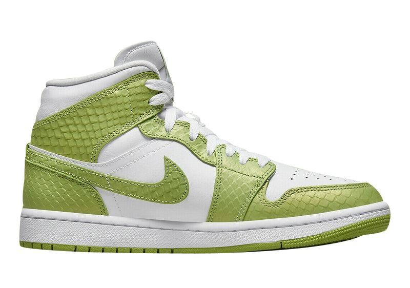 Women's Jordan 1 Mid SE "Green Phyton" Wht/Vivid Green-Wht (DV2959 113)