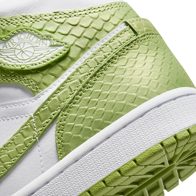 Women's Jordan 1 Mid SE "Green Phyton" Wht/Vivid Green-Wht (DV2959 113)