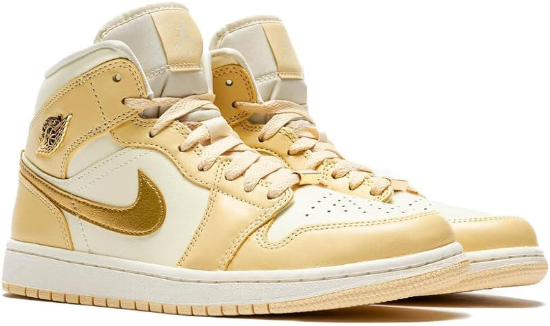 Women's Jordan 1 Mid SE Pale Vanilla/Metallic Gold (FB9892 200)
