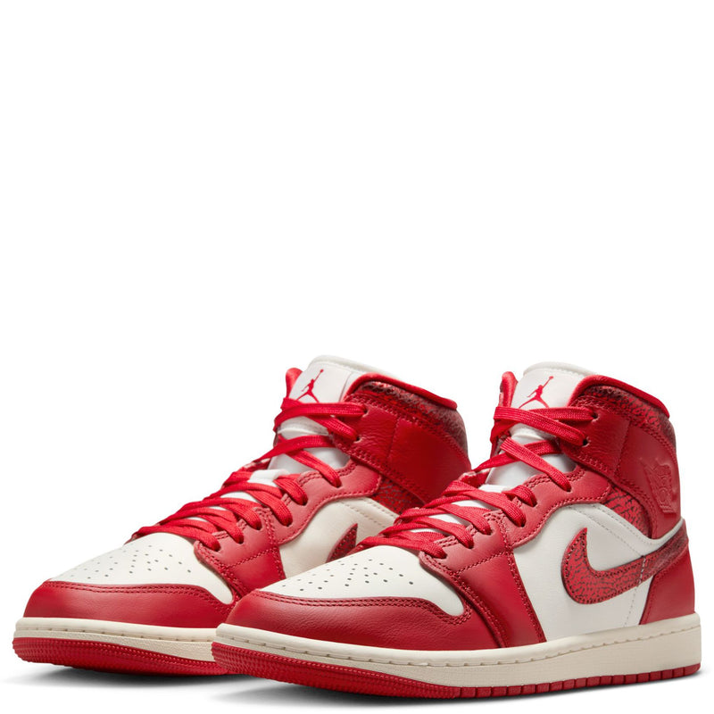 Women's Jordan 1 Mid SE Sail/Varsity Red-Team Red (HJ9337 106)