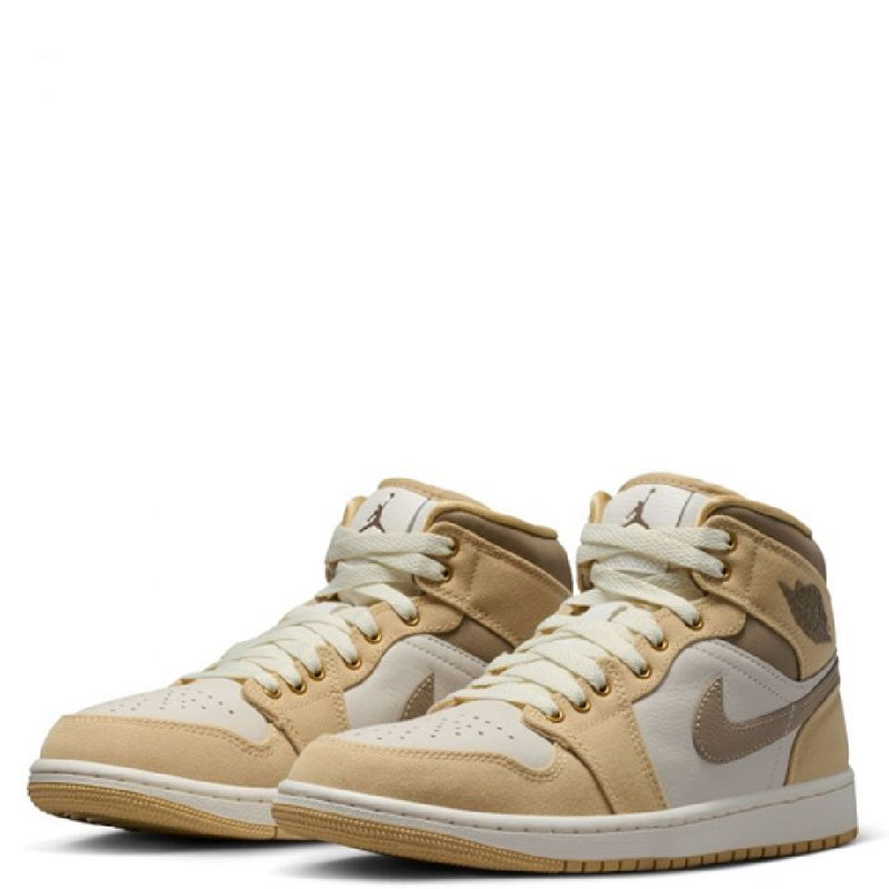 Women's Jordan 1 Mid SE Sesame/Khaki-Sail-Coconut Milk (IR2011 247)