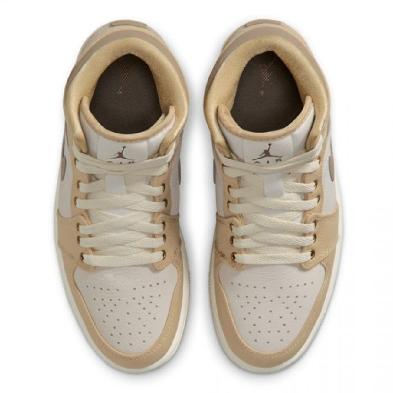 Women's Jordan 1 Mid SE Sesame/Khaki-Sail-Coconut Milk (IR2011 247)
