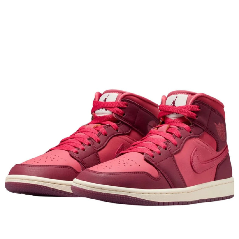 Women's Jordan 1 Mid SE "Valentines Day" Team Red/Sierra Red-Pueblo (IB7018 600)
