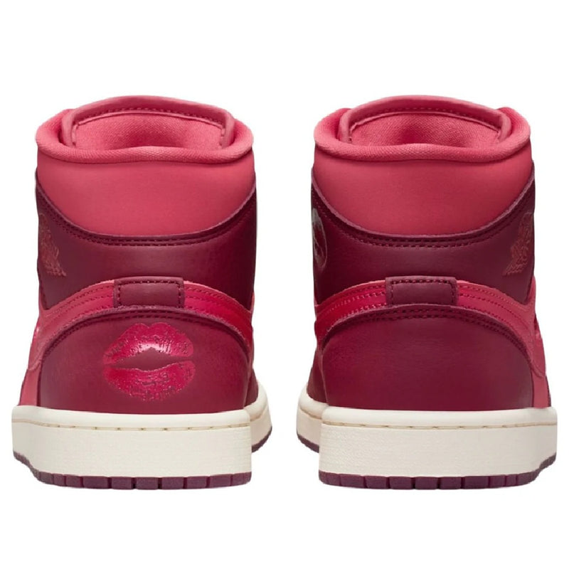 Women's Jordan 1 Mid SE "Valentines Day" Team Red/Sierra Red-Pueblo (IB7018 600)