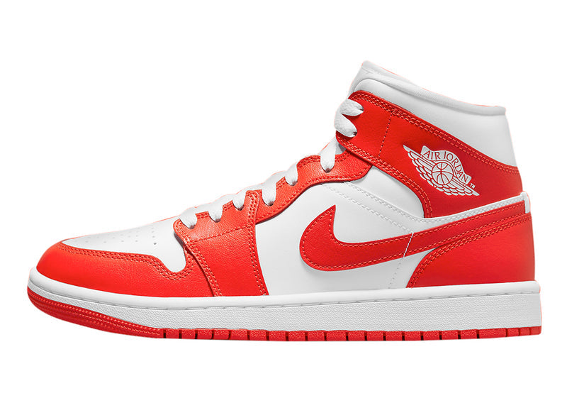 Women's Jordan 1 Mid "Syracuse" White/Habanero Red-White (BQ6472 116)