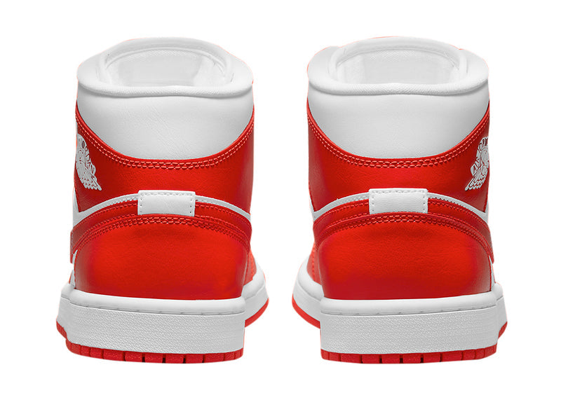 Women's Jordan 1 Mid "Syracuse" White/Habanero Red-White (BQ6472 116)