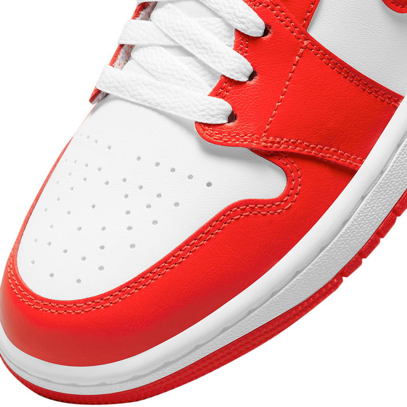 Women's Jordan 1 Mid "Syracuse" White/Habanero Red-White (BQ6472 116)