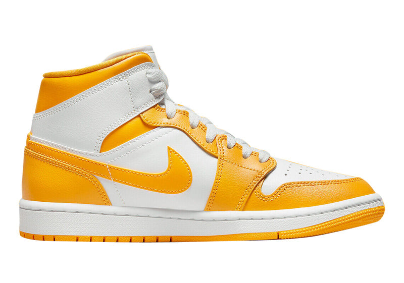 Women's Jordan 1 Mid White/University Gold-White (BQ6472 117)