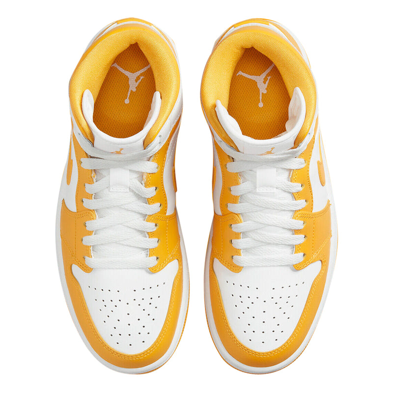 Women's Jordan 1 Mid White/University Gold-White (BQ6472 117)