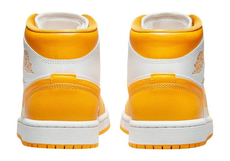 Women's Jordan 1 Mid White/University Gold-White (BQ6472 117)
