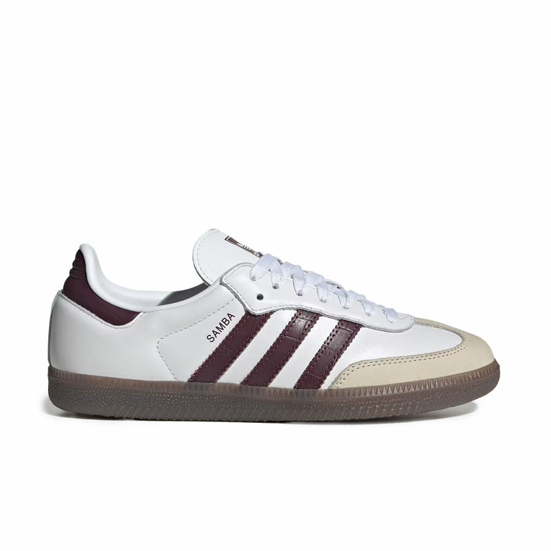 Adidas Women's Samba OG (Cloud White/Maroon/Gum) - August Shop