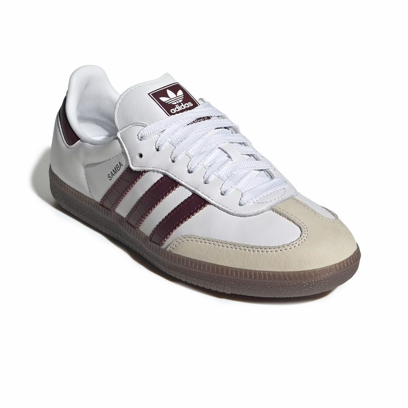 Adidas Women's Samba OG (Cloud White/Maroon/Gum) - August Shop