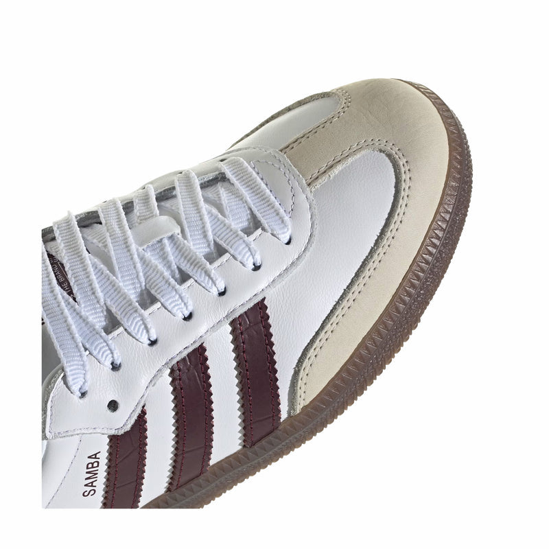 Adidas Women's Samba OG (Cloud White/Maroon/Gum) - August Shop