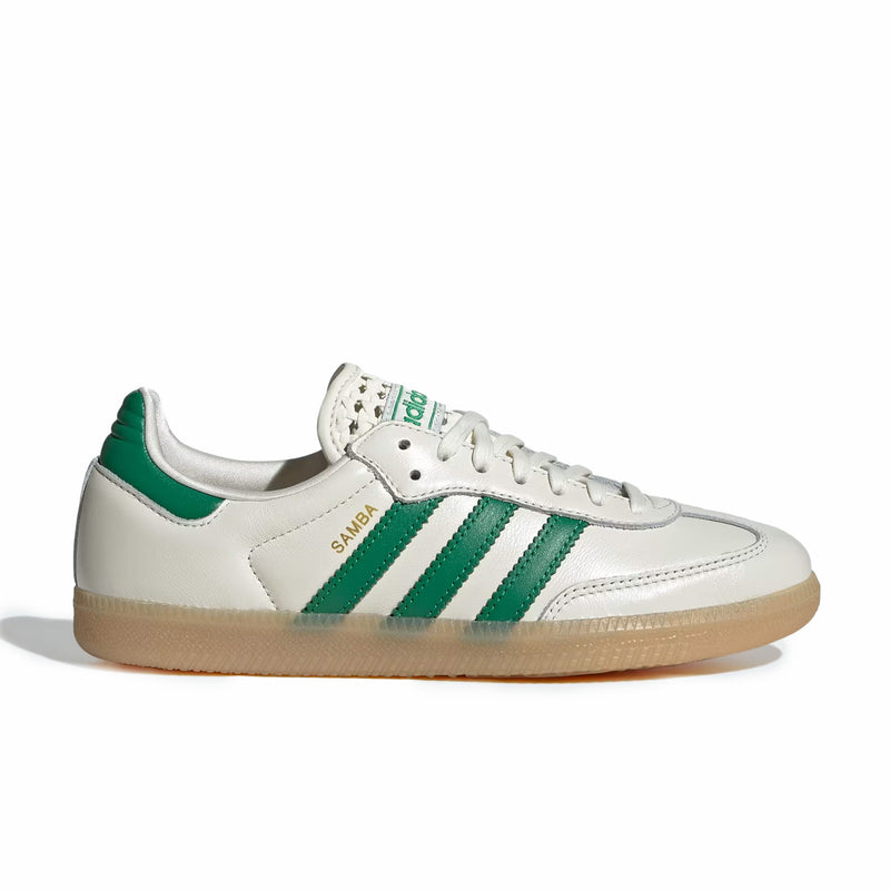 Adidas Women's Samba OG (Off White/Green/Gold Metallic) - August Shop