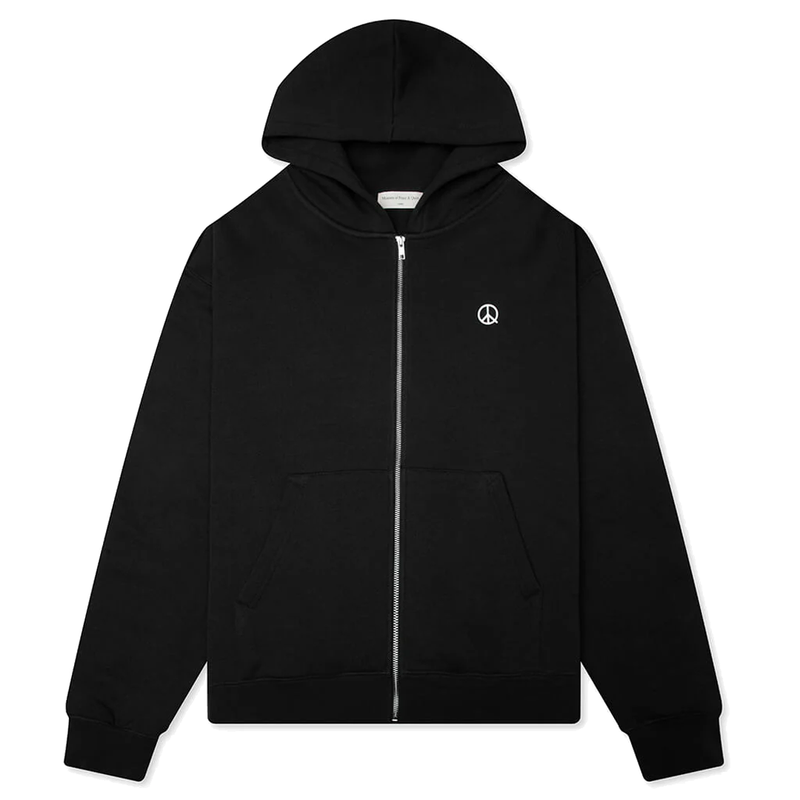 WORDMARK ZIP UP HOODIE BLACK