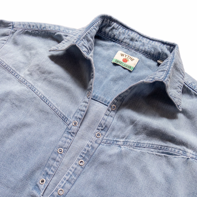 Wythe Denim Pullover Shirt (Washed Indigo) - August Shop