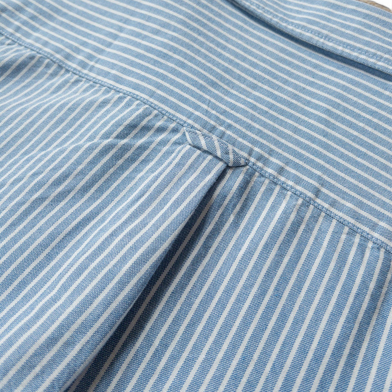 Wythe Oxford Cloth Button Down Shirt (Blue/White Stripe) - August Shop