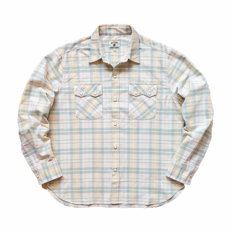 Wythe Oxford Cloth Pearlsnap Shirt (Sage/Sunflower Plaid) - August Shop