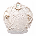 Wythe Tencel Gabardine Pearlsnap Shirt (Buttermilk) - August Shop