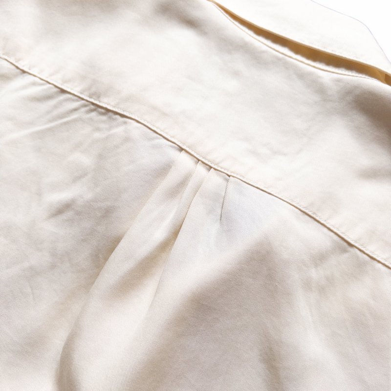 Wythe Tencel Gabardine Pearlsnap Shirt (Buttermilk) - August Shop